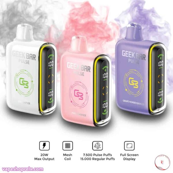GEEK BAR PULSE 小火箭15000Puffs 一次性電子煙｜可充電LED顯示拋棄式霧化棒多模式調節