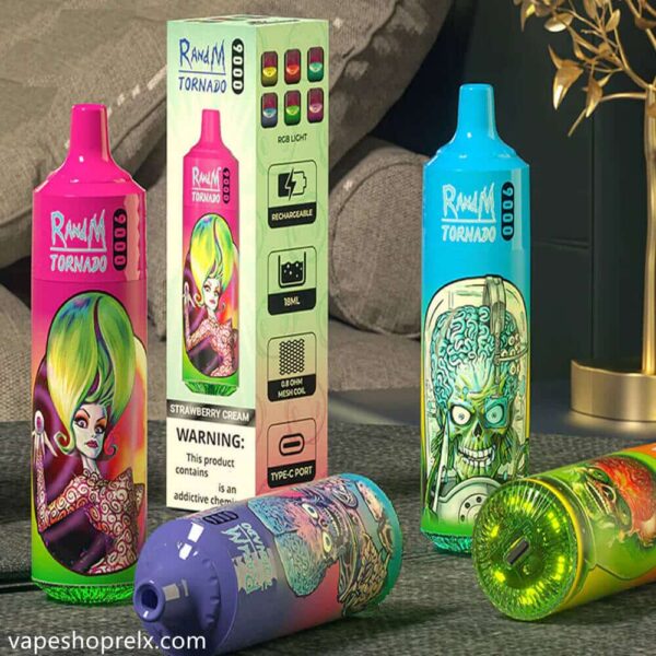 RandM Tornado 9000 Puffs FUMOT  歐美爆款一次性電子煙/可充電拋棄式霧化棒